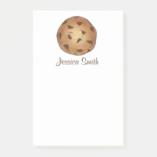Personalised Chocolate Chip Cookie Post It Notes (Front)