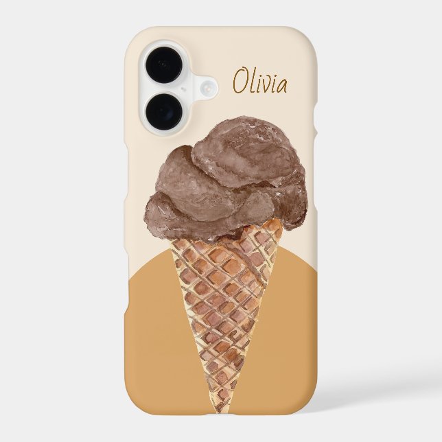 Personalised Chocolate Ice cream Watercolor (Back)