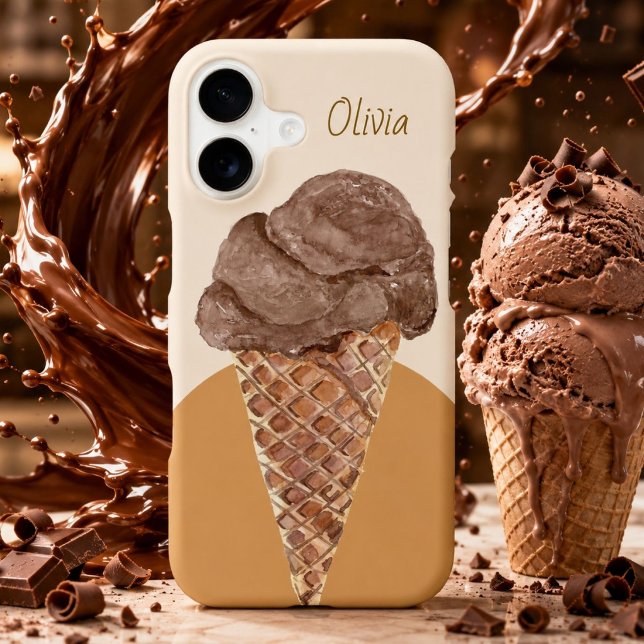 Personalised Chocolate Ice cream Watercolor (Creator Uploaded)