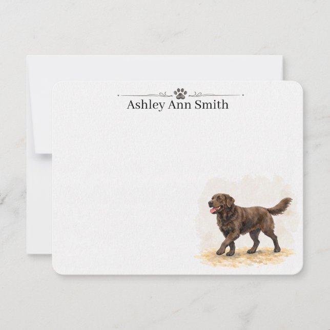Personalised Chocolate Lab Note Card Statiotionery (Front)