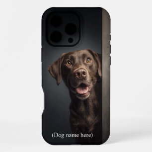 Personalised Chocolate Lab Portrait iPhone 16 Pro Max Case