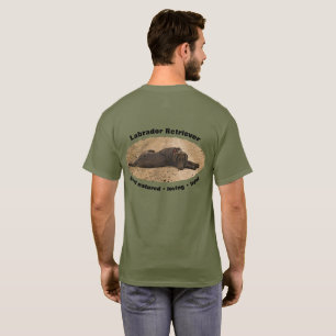 Personalised Chocolate Lab Puppy On A Forest Trail T-Shirt