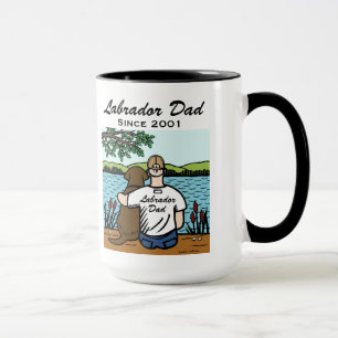 Personalised Chocolate Labrador and Dad Mug