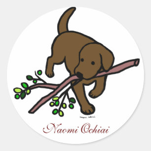 Personalised Chocolate Labrador Cartoon Stickers