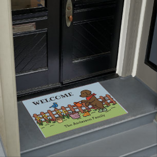 Personalised Chocolate Labrador Gardener Doormat