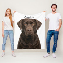 Personalised Chocolate Labrador Pet Photo Blanket