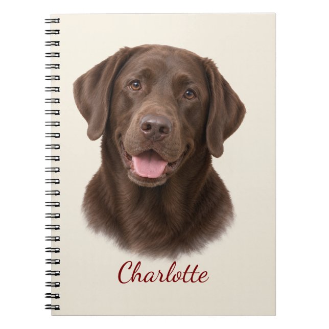 Personalised Chocolate Labrador Retriever Notebook (Front)