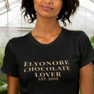 Personalised Chocolate Lover Name Established T-Shirt