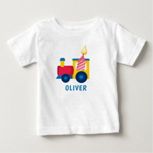 Personalised Choo Choo I'm 1 Train Theme Birthday Baby T-Shirt