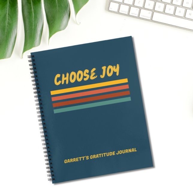 Personalised Choose Joy Retro Christian Faith Notebook (Creator Uploaded)