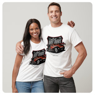 Personalised Chopped Red Hot Rod Coupe Speed Shop  T-Shirt