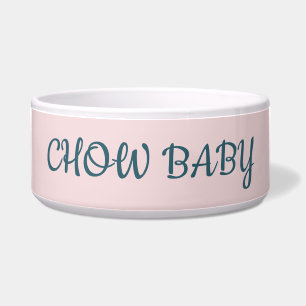 Personalised CHOW BABY pink Pet Bowl