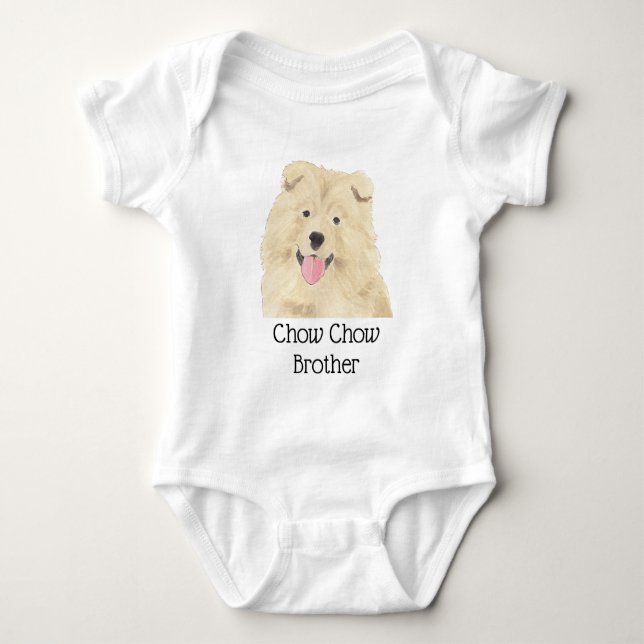 Personalised Chow Chow Dog Baby Bodysuit (Front)