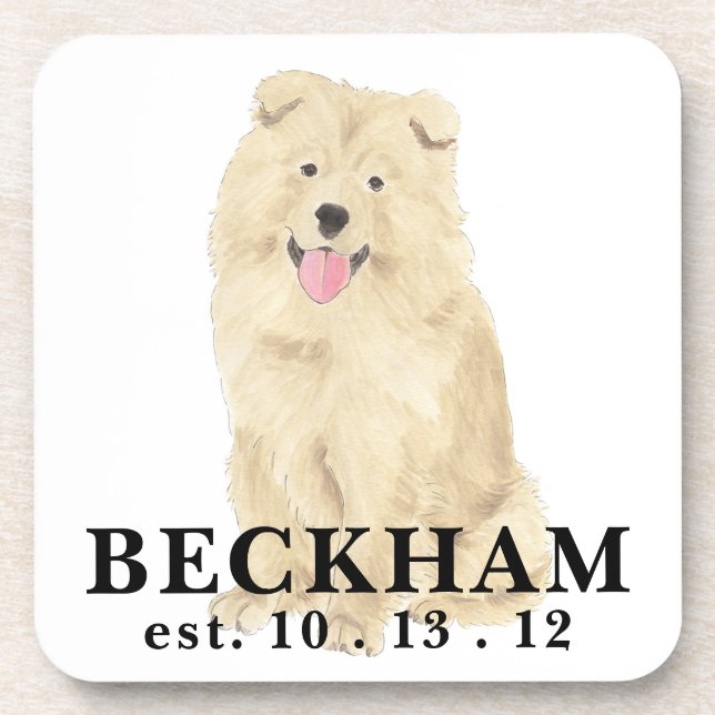 Personalised Chow Chow Dog  Coaster (Front)