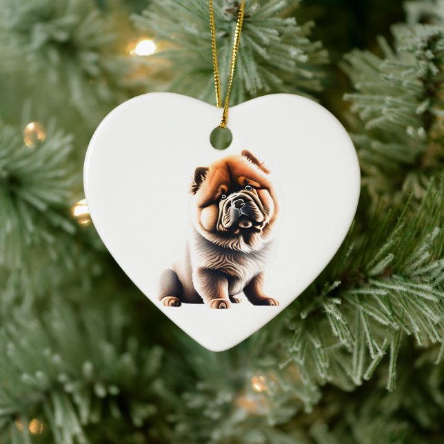 Personalised Chow Chow Puppy Ceramic Tree Decoration (Tree)