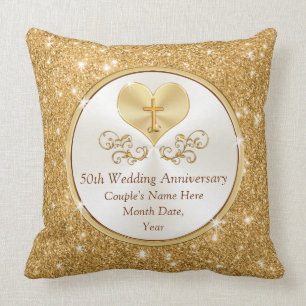 Personalised Christian 50th Anniversary Gifts Idea Cushion