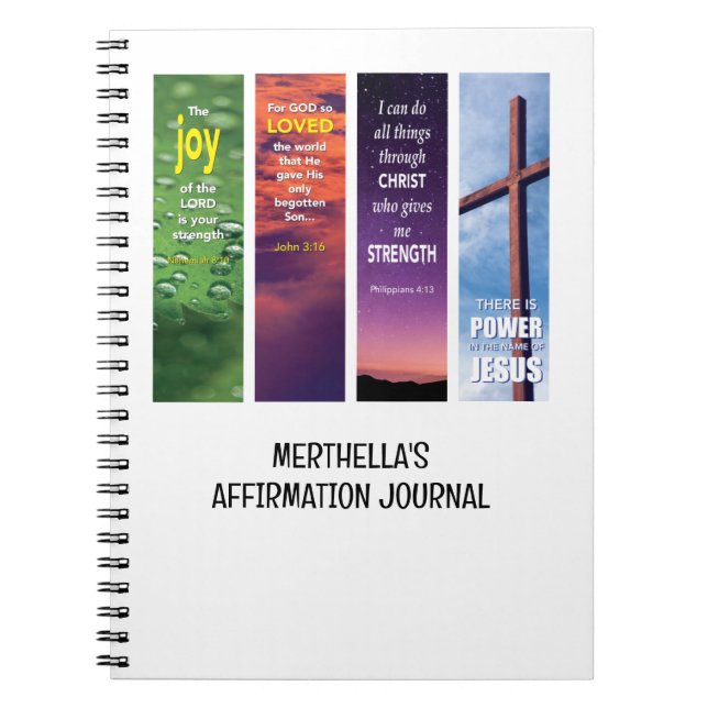 Personalised Christian BIBLE AFFIRMATION Journal (Front)