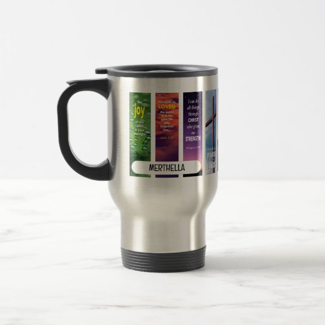 Personalised Christian BIBLE MEDITATION Travel Mug (Left)