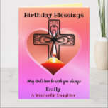 Personalised Christian Birthday Card For Daughter<br><div class="desc">Custom Personalised Christian Birthday card for daughter or daughter-in-law. Custom religious theme happy birthday card design for her.</div>