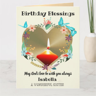Personalised Christian Birthday Card For Sister
