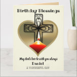 Personalised Christian Birthday Card For Son<br><div class="desc">Custom Personalised Christian Birthday card for Son or son-in-law. Custom religious theme happy birthday card design for him.</div>