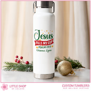 Personalised Christian Christmas Design Water Bottle