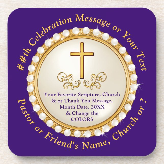 Personalised, Christian Coasters, Set of 6 Coaster (Front)