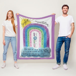 Personalised Christian Faith Inspirational Rainbow Fleece Blanket