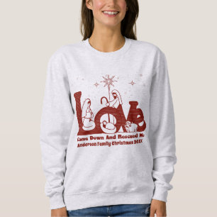 Personalised Christian Family Christmas Nativity Sweatshirt
