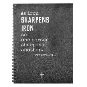 Personalised Christian Gifts for Men-Black Leather Notebook