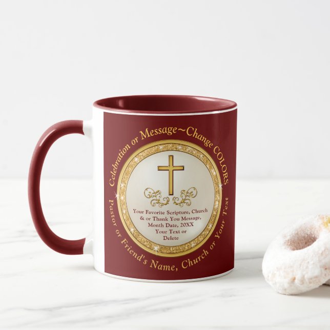 Personalised Christian Gifts, Scripture Mugs (With Donut)