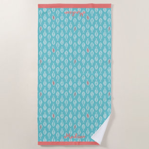 Personalised Christian Ichthys Jesus Fish Aqua Beach Towel