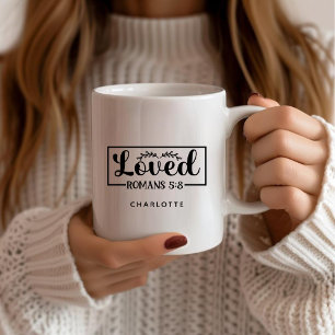 Personalised Christian Love Bible Verse Romans 5:8 Large Coffee Mug