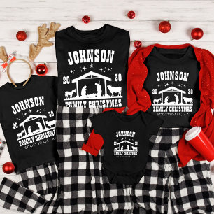 Personalised Christian Nativity Family Christmas Tri-Blend Shirt