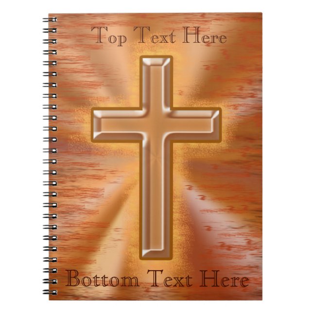 Personalised Christian Notebooks with Gold CROSS (Front)