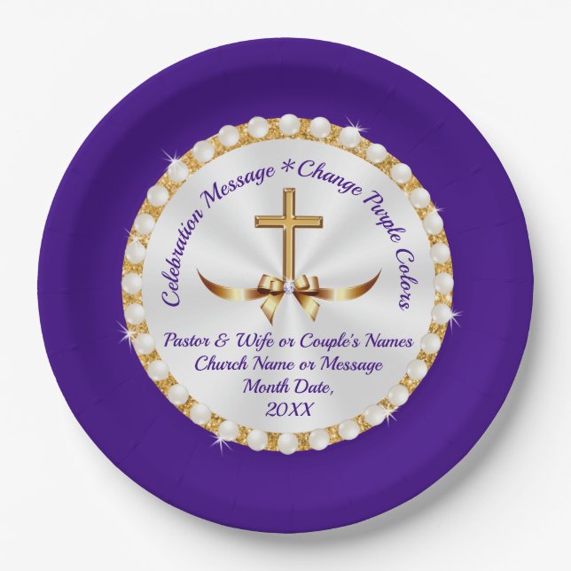 Personalised, Christian Paper Plates, ANY Occasion Plate (Front)
