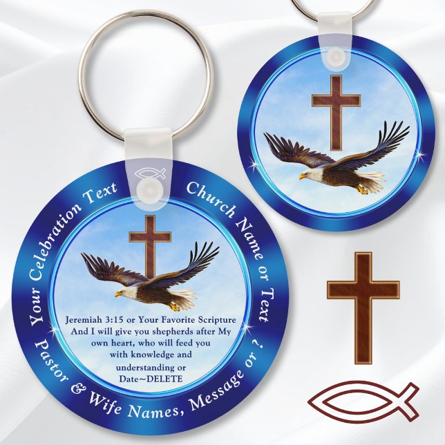 Personalised, Christian Party Favours for Adults Key Ring (Church party favors. Pastor appreciation day ideas. Church anniversary favors. Pastor appreciation.)