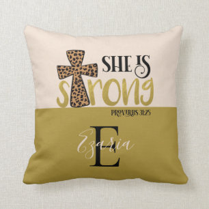 Personalised Christian She Is Strong Proverbs 31 Cushion
