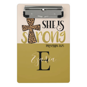 Personalised Christian She Is Strong Proverbs 31 Mini Clipboard