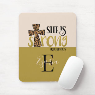 Personalised Christian She Is Strong Proverbs 31 Mouse Mat