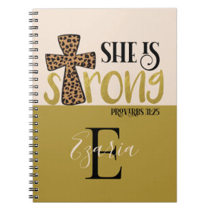 Personalised Christian She Is Strong Proverbs 31 Notebook