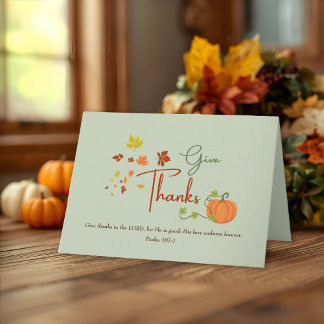 Personalised Christian Thanksgiving | Family Name  Holiday Card