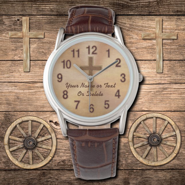 Personalised Christian Watches for Men or Women (Christian gifts for Pastors. Pastor appreciation month gifts. Christian Wrist Watches. Cross Watch.)
