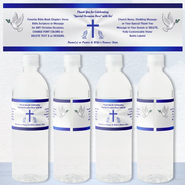 Personalised, Christian Water Bottle Stickers, Label (Christian water bottle stickers, personalized. Church water bottle labels. Church party supplies.)