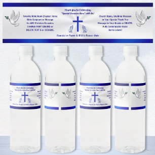 Personalised, Christian Water Bottle Stickers, Water Bottle Label