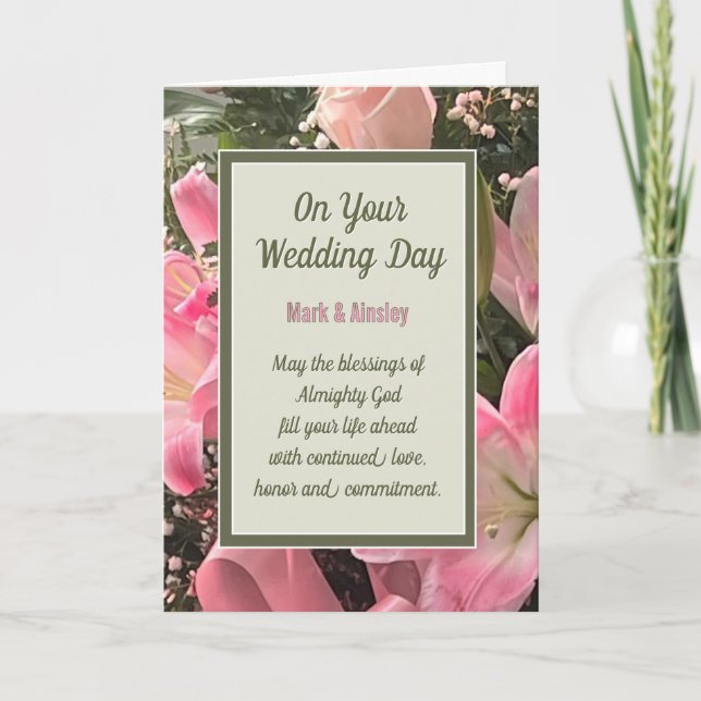 Personalised Christian Wedding blessings card (Front)