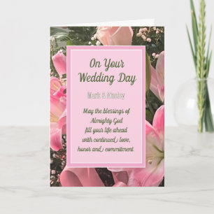 Personalised Christian Wedding blessings card