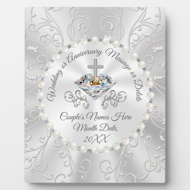 Personalised Christian Wedding Gifts, Wedding Plaque (Front)