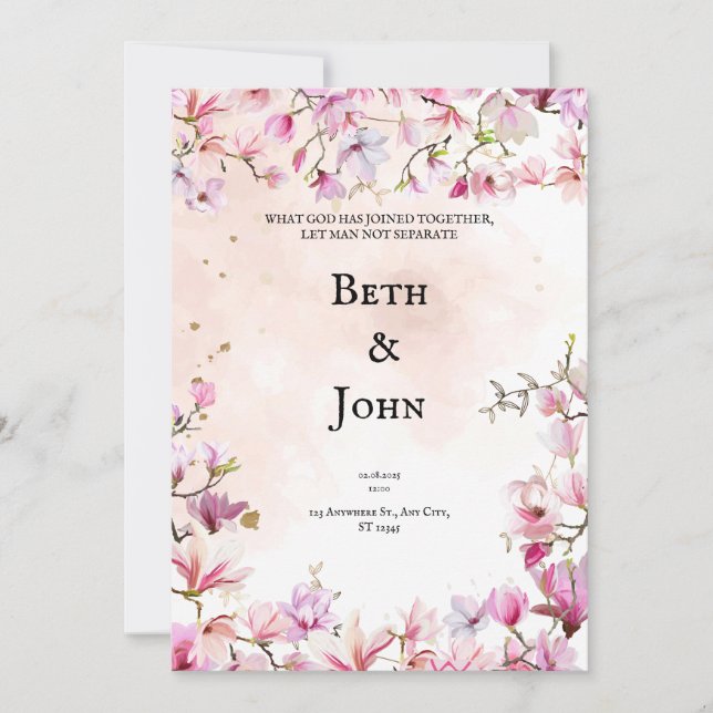 Personalised Christian Wedding Invitation (Front)