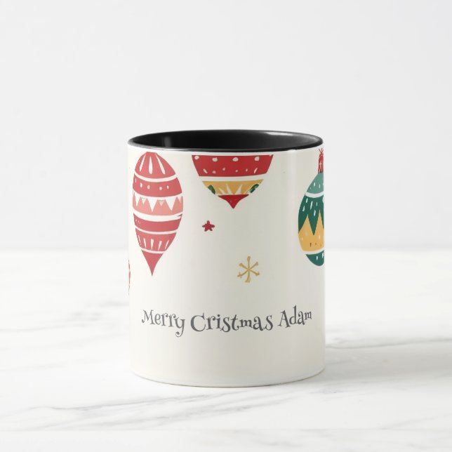 Personalised Christmas 11 oz Mug - Customizab Gift (Center)